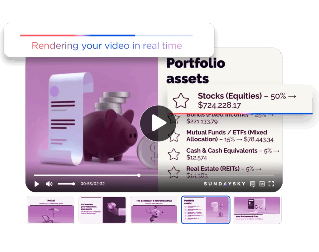 Real-time video rendering with SundaySky